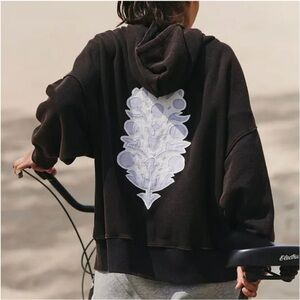 FP Movement Sprint To The Finish Logo Hoodie Free People Black Small NWT NEW